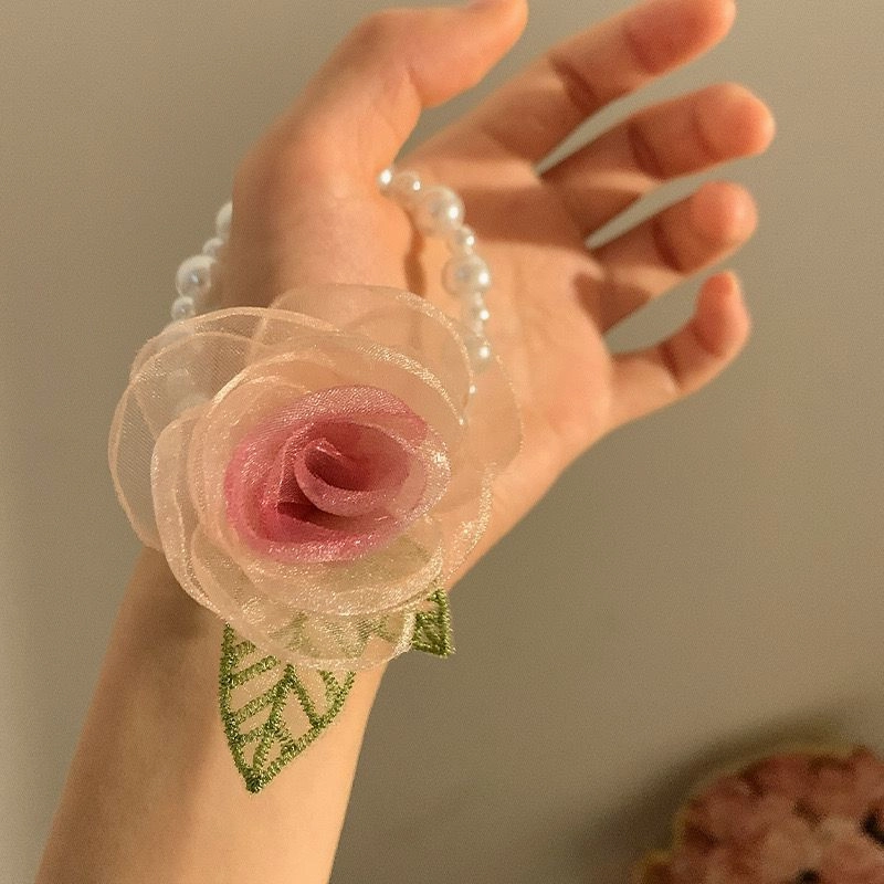 Rosette Pearls Hair Tie