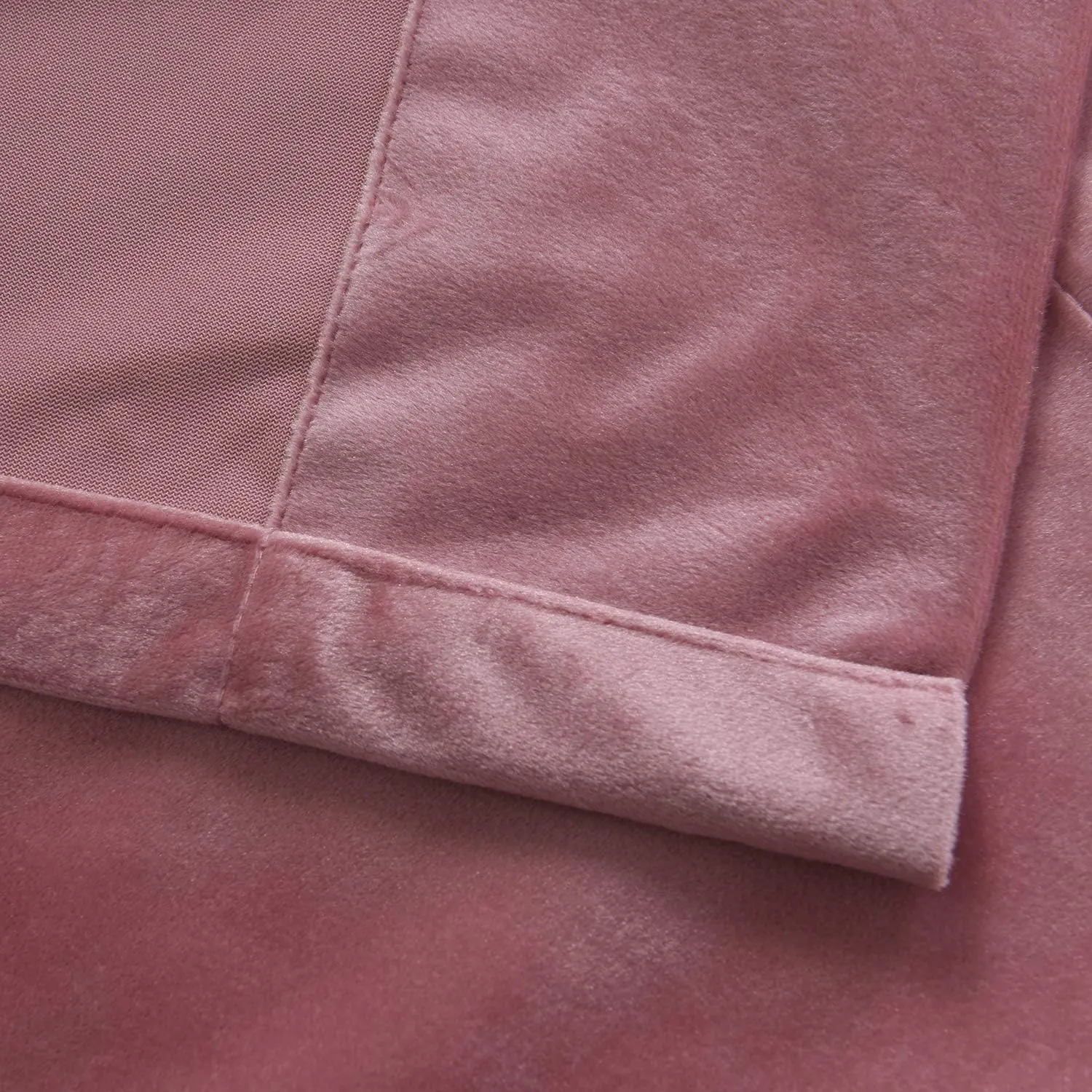 Roslynwood Velvet Curtain Panels Blush Window Super Soft Luxury Drapes for Bedroom Thermal Insulated Rod Pocket Curtain for Living Room (2 Panels, 52 by 108 Inch)