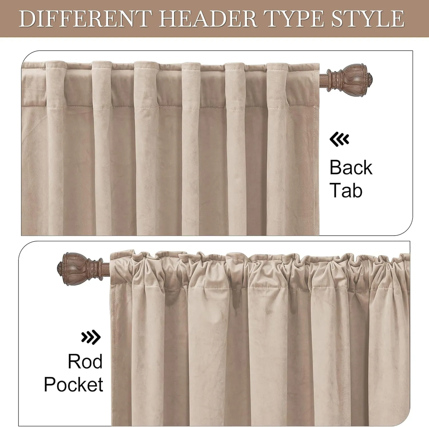 RYB Home Blush Velvet Curtains 84 inches - Room Darkening Curtains for Nursery, Bedroom Window Panels Soft Drapes for Kids Dining Room, Wide 52 x Long 84, Blush, 2 Panels
