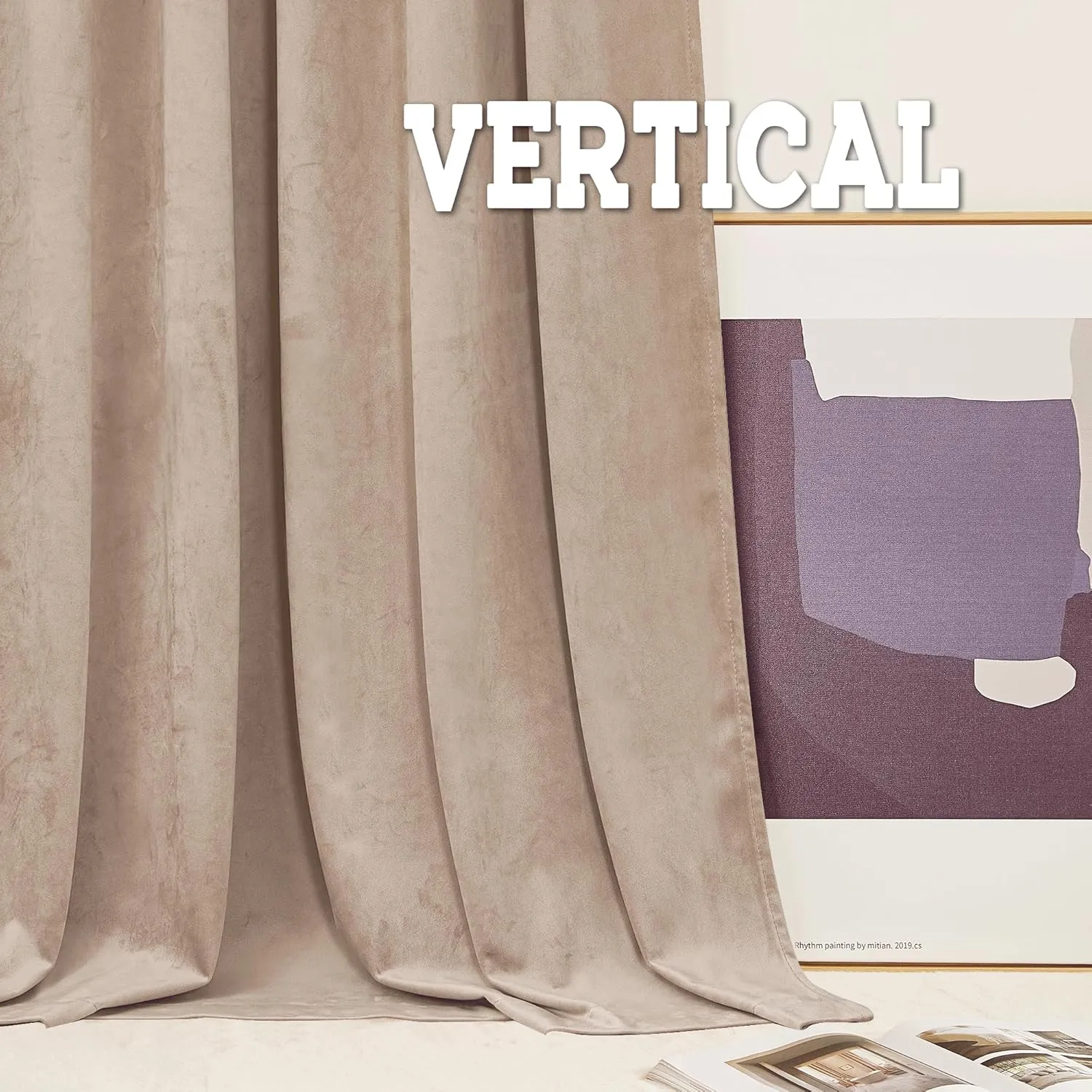 RYB Home Blush Velvet Curtains 84 inches - Room Darkening Curtains for Nursery, Bedroom Window Panels Soft Drapes for Kids Dining Room, Wide 52 x Long 84, Blush, 2 Panels