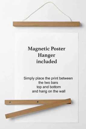 Rynx | Tropical Palm Gray And Pink Boho Botanical Poster With Hanging