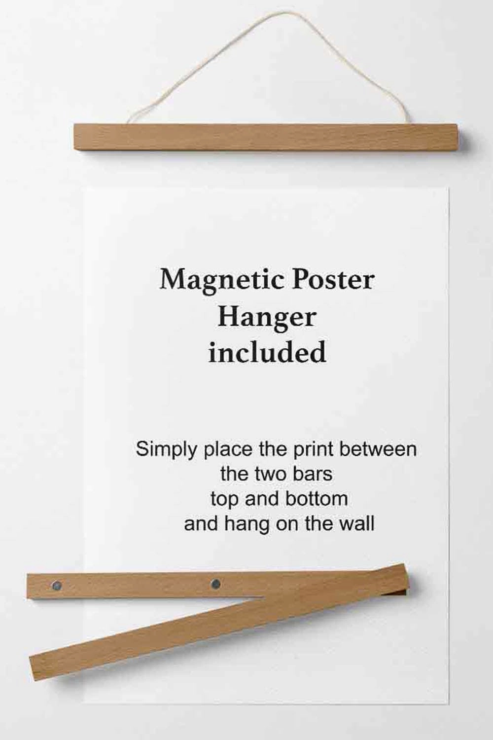 Rynx | Tropical Palm Gray And Pink Boho Botanical Poster With Hanging