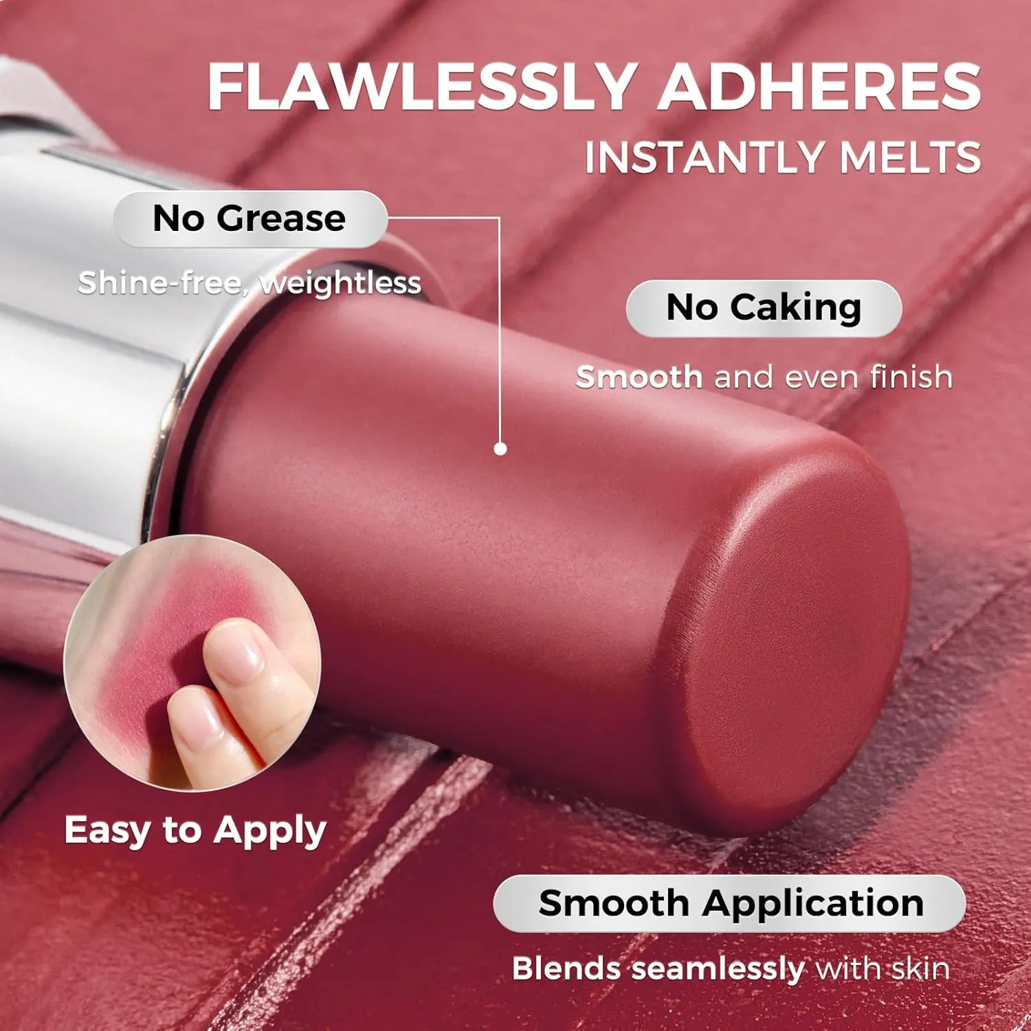 SACE LADY Blush Stick for Cheeks, Cream Blush Makeup Easy to Blend & Long Lasting, Smooth Natural Make Up for Face Eyes Lips (04 Modern Rose, 1pc)