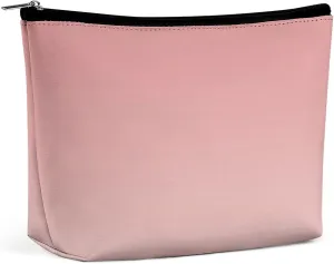 Small Cosmetic Bag, Rose Blush Ombre Makeup Bags Elegant Roomy Pouch for Women,Travel Toiletry Accessories Organizer