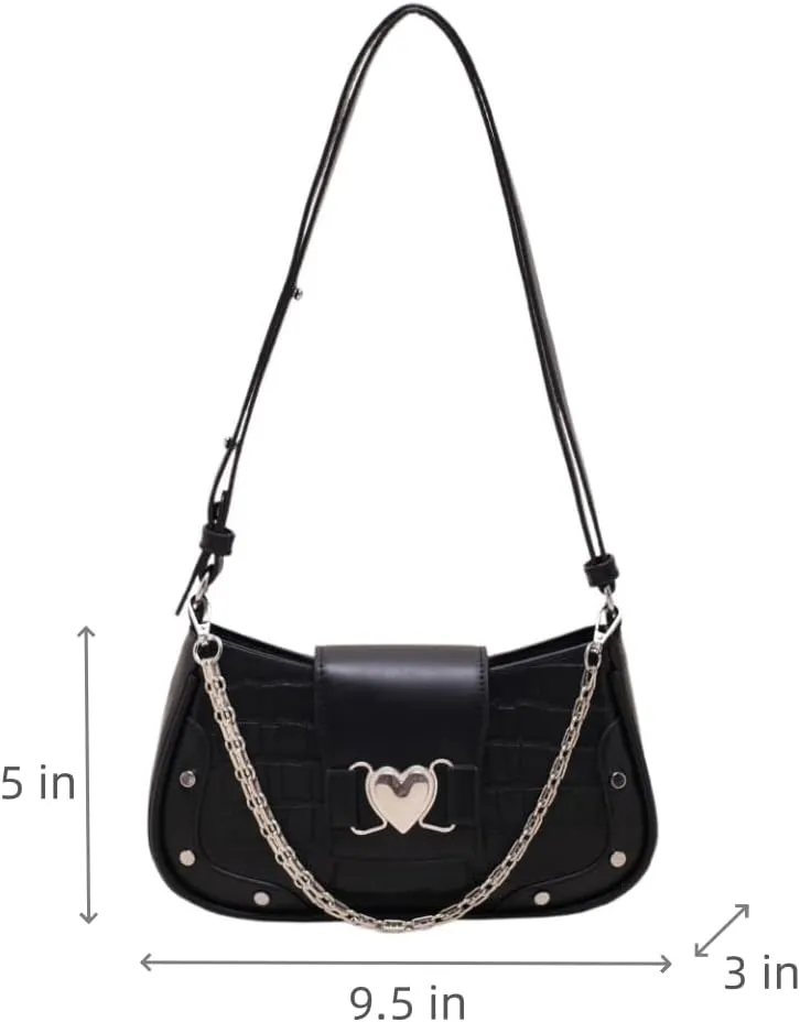 Small Shoulder Bag for Women Classic Design Bag Underarm Purse Stylish Handbag with Zipper Closure and Chain Strap