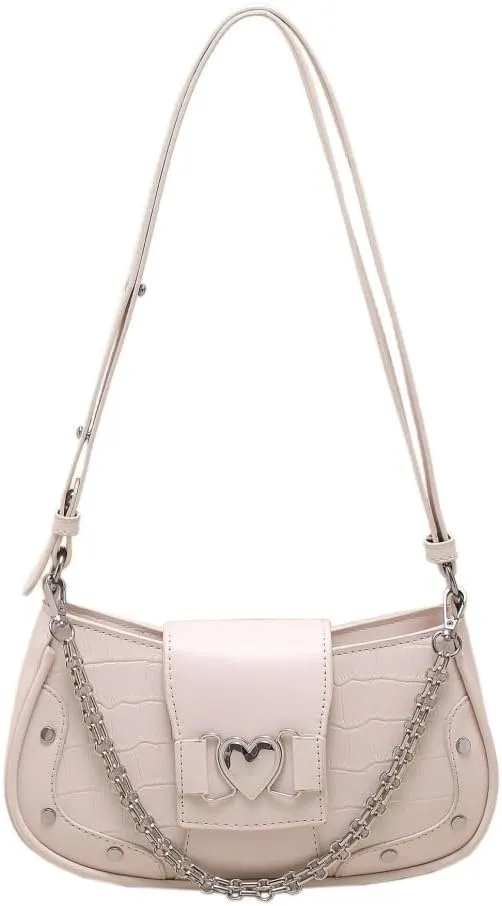 Small Shoulder Bag for Women Classic Design Bag Underarm Purse Stylish Handbag with Zipper Closure and Chain Strap