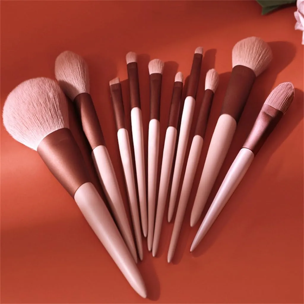 Smokey Rose Set 10 Makeup Brushes Set