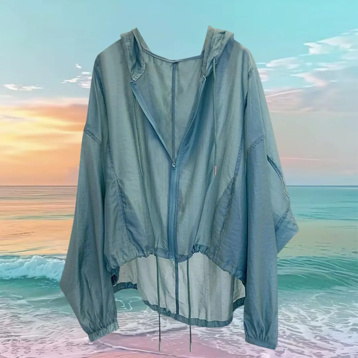 Solid Full Zip UPF 50  Sun Protection Top Shirt, UV Lightweight Long Sleeve Hoodie Casual Loose Fit Jacket With Pocket