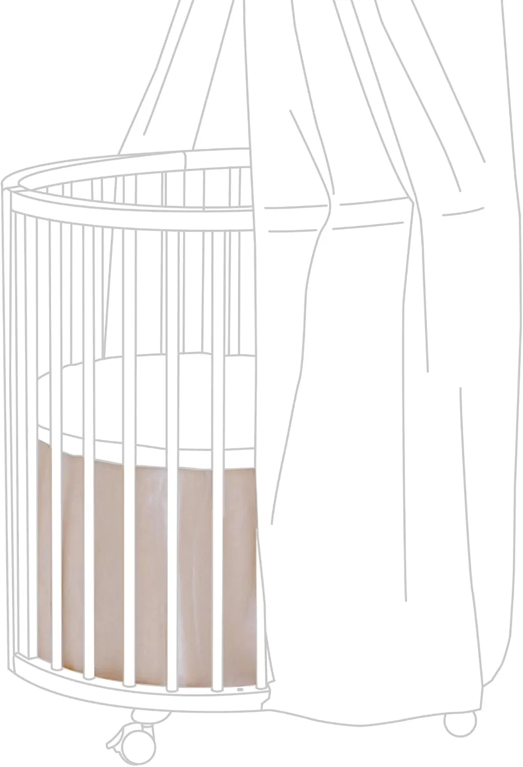 Stokke Sleepi Mini Bed Skirt by Pehr, Blush - Compatible with Stokke Sleepi Mini - Available in Numerous Colors - Machine Washable, Soft Organic Cotton