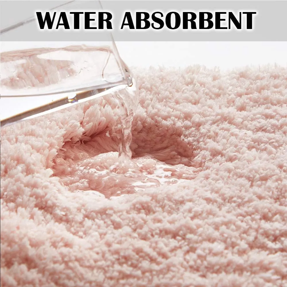 Suchtale Bath Mat (20 x 32, Blush) Microfiber Shaggy Soft, Non-Slip, Machine Washable, Thick Plush Shower Mat
