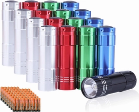 Super Bright Flashlight, 1w Mini Aluminum flashlight-20pack, with Lanyard and 60 AAA Batteries, can be Used for Night Reading, Party, Hiking, Backpacking, Fishing, Barbecue