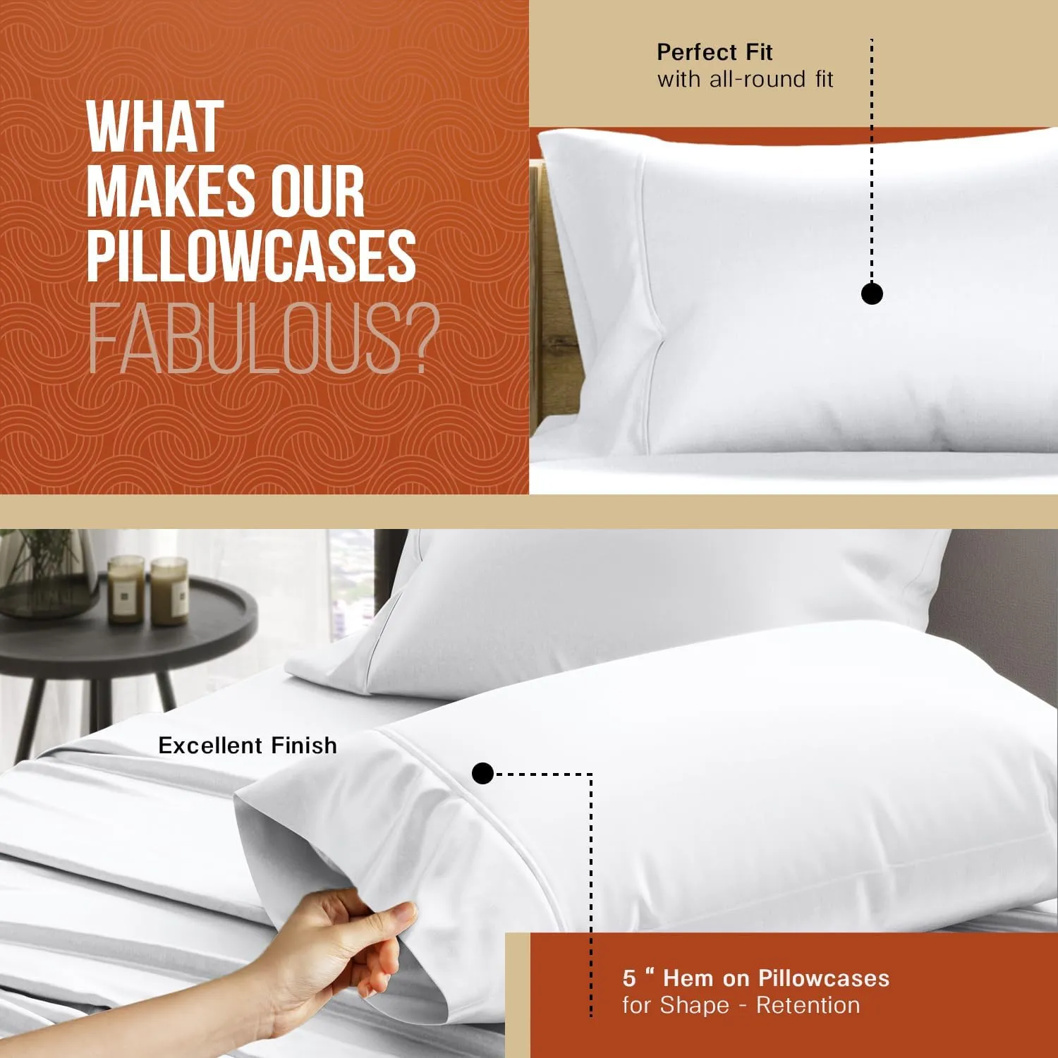 TEXAS LINEN CO. 100% Egyptian Cotton Pillow Cases Set of 2, 600 Thread Count Blush King Pillowcase for Sleeping, Soft, Silky Sateen Weave Bed Pillow Cover, Extra Long Staple Cotton Pillowcases