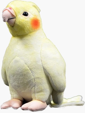 Tiny Heart Cockatiel Plush Toy, Yellow 7 Inch Super Soft Realistic Realistic Parrot Plush Stuffed Animal Cute Kids Birthday Ornament Collection Use for All Ages and Occasions