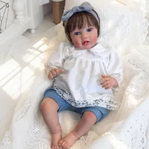 Toddler Reborn Baby Doll Girls- 24 Inch Lifelike Baby Dolls Soft Reborn Toddler Doll with Realistic Veins for Kids Age 3  