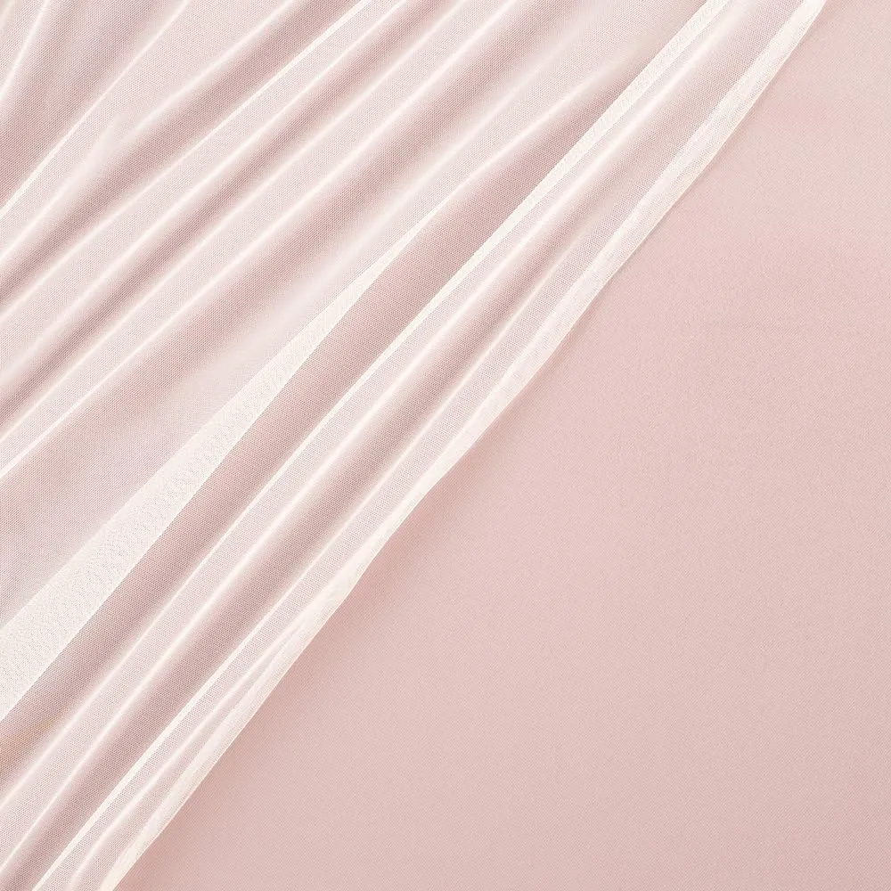 TOWN & COUNTRY LUXE Talia Double Layer Indoor Curtains, Sheer and Room Darkening Blackout, Grommet Top, Energy Efficient, 2-Pack Set, 52"x84", Rose Blush