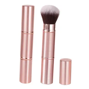 Travel Makeup Brush Set 2pcs Portable Foundation Blush Brush Retractable Cap Soft Bristles for On-the-go