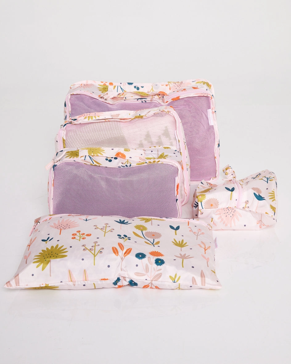 Travel Packing Organisers - Pink Protea