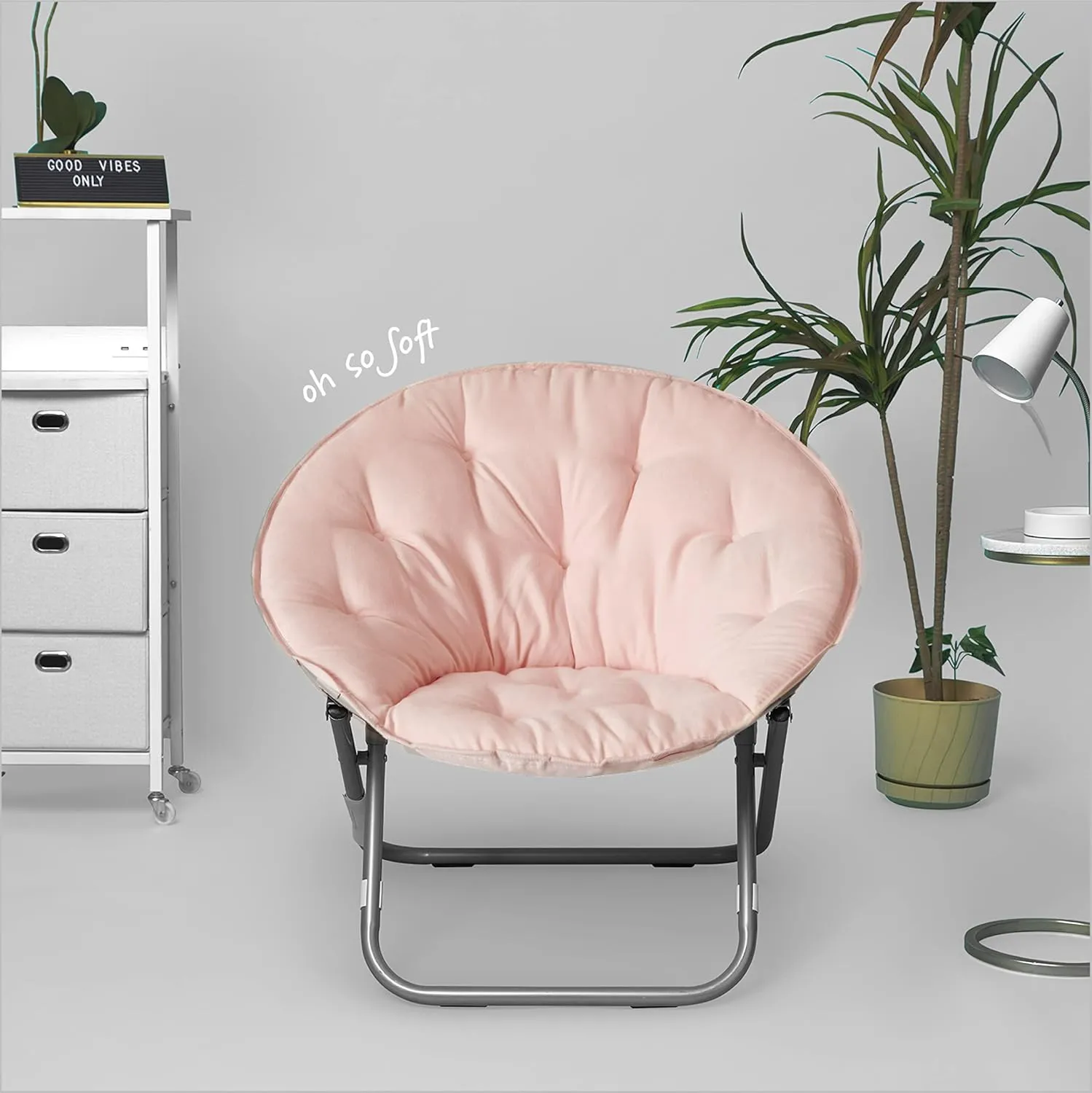 Urban Lifestyle Micromink Saucer Chair, Blush