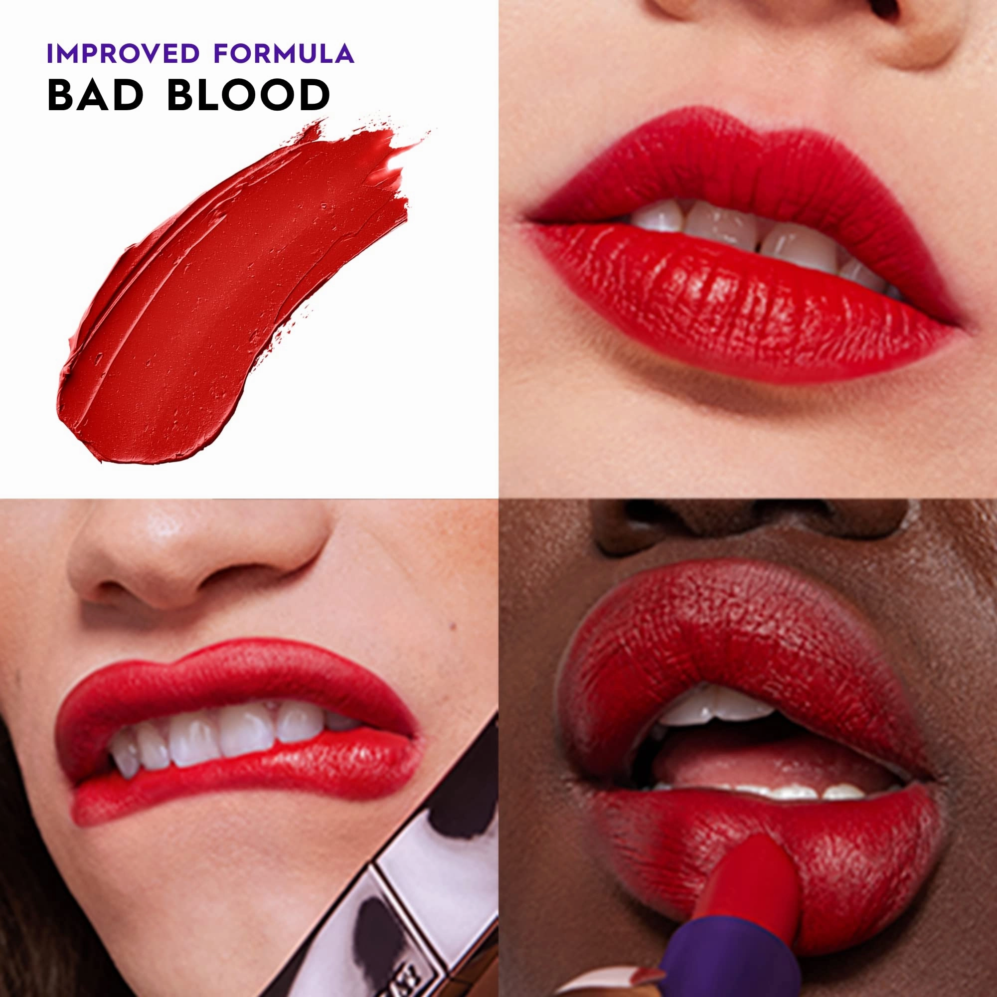 URBAN DECAY Vice Hydrating Lipstick (Bad Blood - Deep Blood Red - Matte Finish), Creamy Formula, Moisturizing Lip Color with Aloe Vera & Avocado Oil, Vegan, Cruelty-free - 0.11 oz
