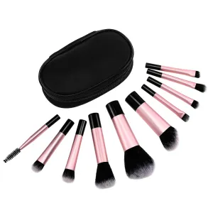 VICASKY Mini Makeup Brushes Set 10 Pcs Travel-friendly Soft Bristles Portable Case