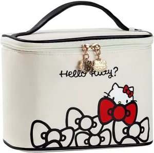 Vimanllie Makeup Bag Large Waterproof Cosmetic Bag with Dedicated Brush Holder, Cute Printed Makeup Organizer for Women Traveling,Portable Toiletry Bag for Girls