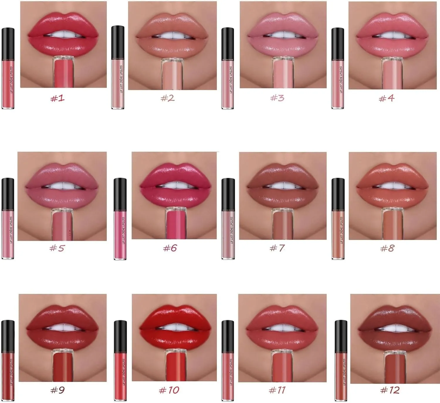 Visulong Lassi Lips Staining Lip Oil, Lassi Lips Staining Long-lasting Moisturizing Lip Oil, Lassi Lips Staining Lip Oil Sweet, Hailnrothwad Lipstick, 12 Colors Cream Texture Lipstick Waterproof(#1 #2