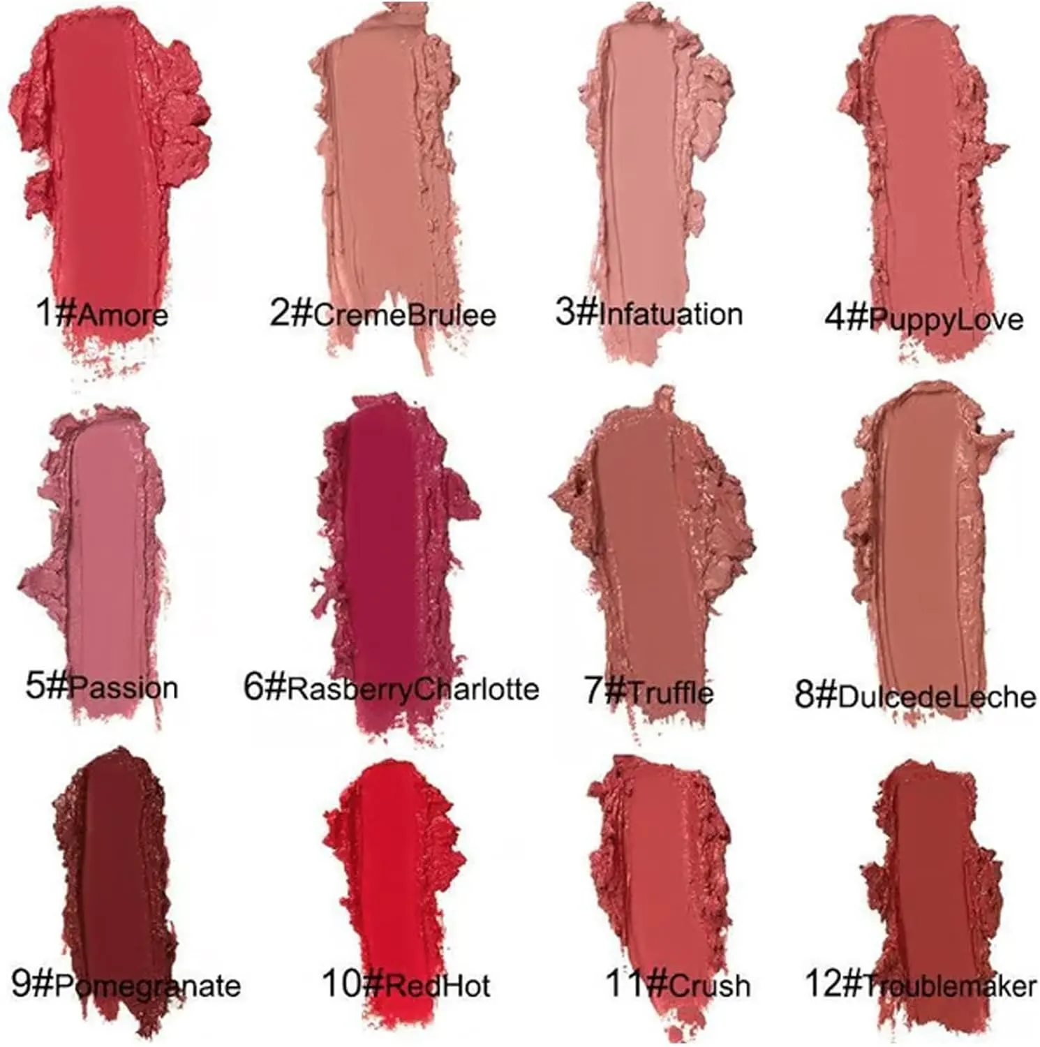 Visulong Lassi Lips Staining Lip Oil, Lassi Lips Staining Long-lasting Moisturizing Lip Oil, Lassi Lips Staining Lip Oil Sweet, Hailnrothwad Lipstick, 12 Colors Cream Texture Lipstick Waterproof(#1 #2