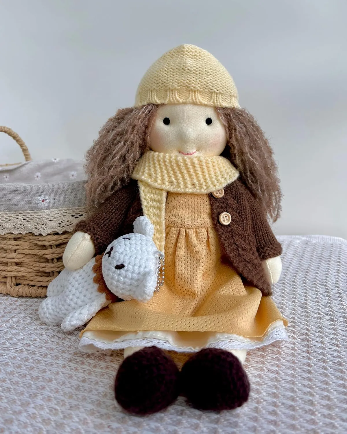 Waldorf Doll Handmade Rag Doll - Personalized Collectors Plush Doll for Kids Birthday Present with Beautiful Present Box-Amelia 12"