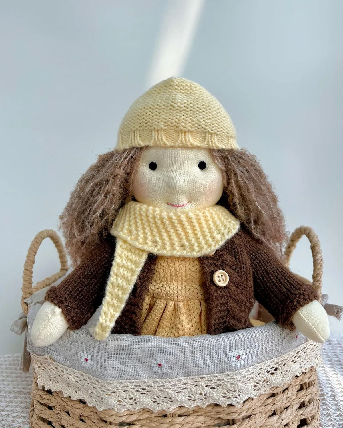 Waldorf Doll Handmade Rag Doll - Personalized Collectors Plush Doll for Kids Birthday Present with Beautiful Present Box-Amelia 12"
