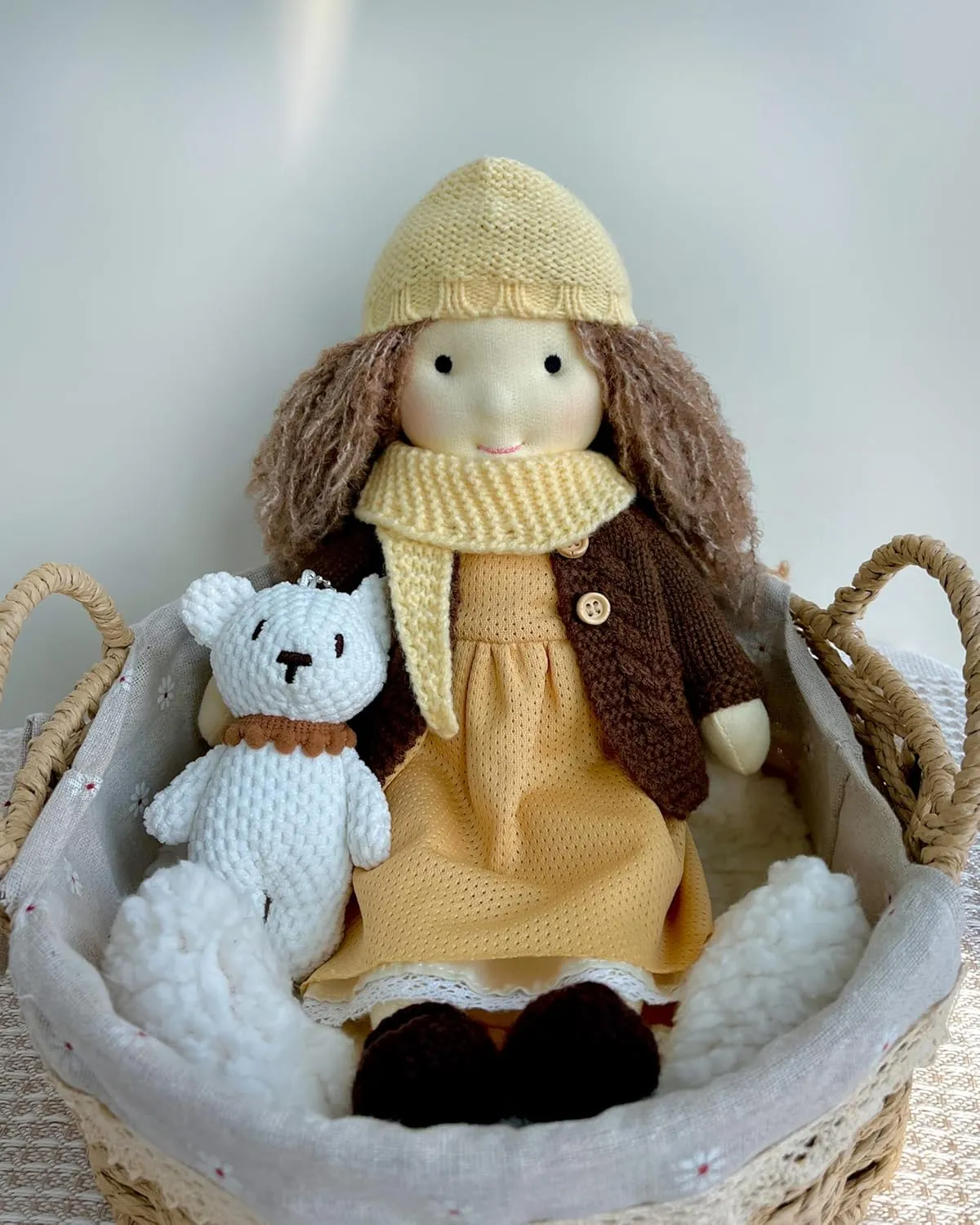 Waldorf Doll Handmade Rag Doll - Personalized Collectors Plush Doll for Kids Birthday Present with Beautiful Present Box-Amelia 12"