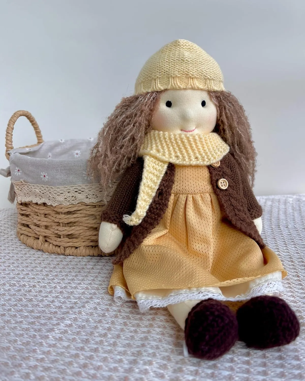 Waldorf Doll Handmade Rag Doll - Personalized Collectors Plush Doll for Kids Birthday Present with Beautiful Present Box-Amelia 12"