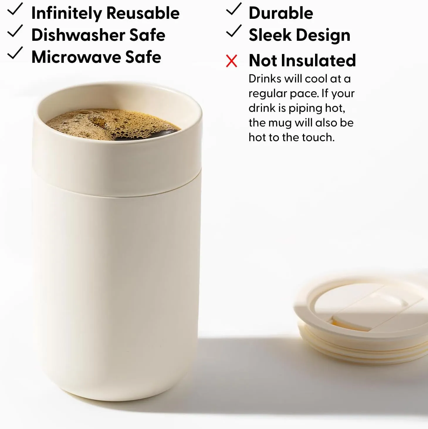 W&P Porter Ceramic Mug w/ Protective Silicone Sleeve, Blush 16 Ounces | On-the-Go | No Seal Tight | Reusable Cup for Coffee or Tea | Portable | Dishwasher Safe