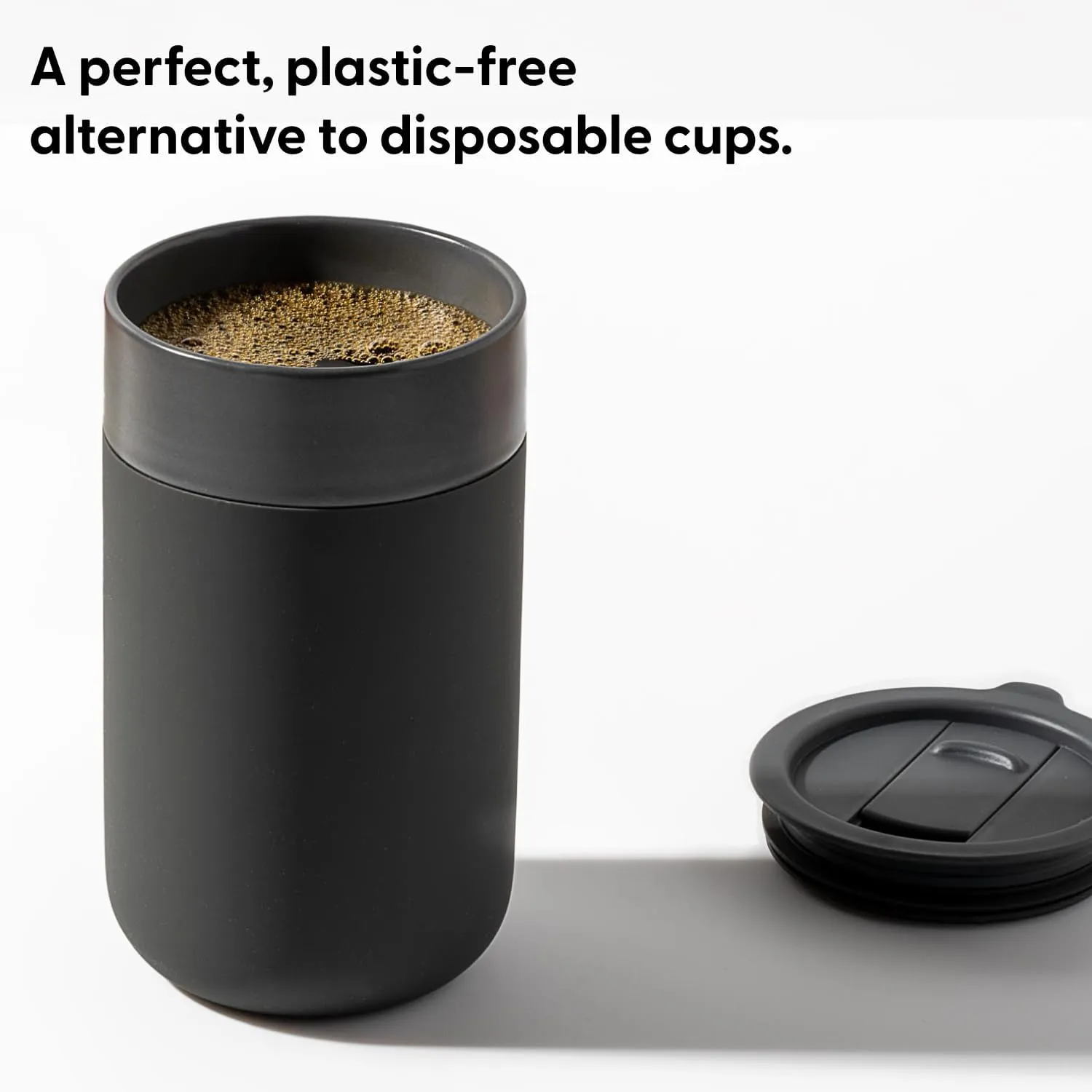 W&P Porter Ceramic Mug w/ Protective Silicone Sleeve, Blush 16 Ounces | On-the-Go | No Seal Tight | Reusable Cup for Coffee or Tea | Portable | Dishwasher Safe