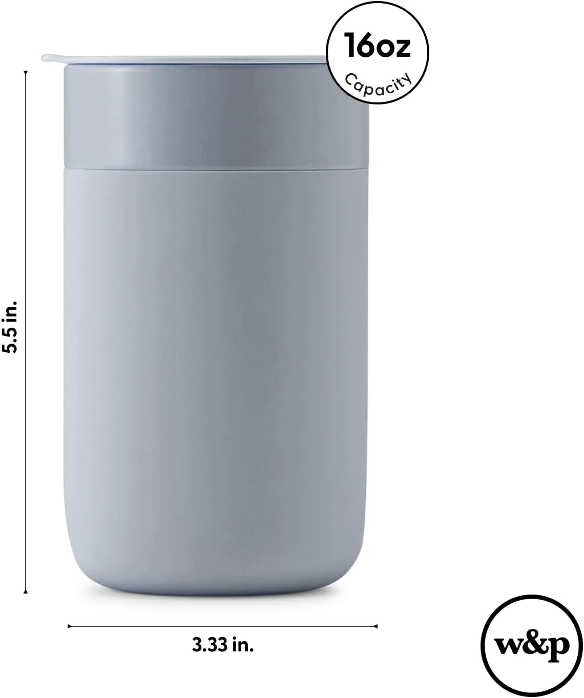 W&P Porter Ceramic Mug w/ Protective Silicone Sleeve, Blush 16 Ounces | On-the-Go | No Seal Tight | Reusable Cup for Coffee or Tea | Portable | Dishwasher Safe