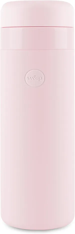 W&P Porter Insulated Bottle 20 oz | Clean Taste Ceramic Coating for Water, Coffee, & Tea | Wide Mouth Vacuum Insulated | Dishwasher Safe, Blush