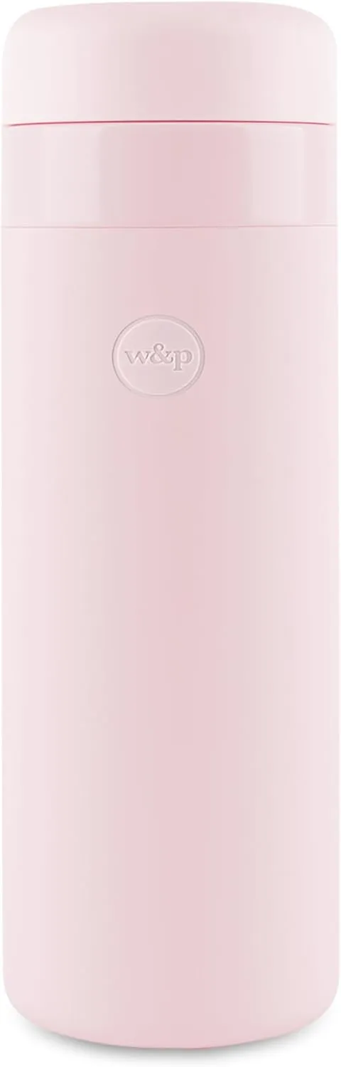 W&P Porter Insulated Bottle 20 oz | Clean Taste Ceramic Coating for Water, Coffee, & Tea | Wide Mouth Vacuum Insulated | Dishwasher Safe, Blush