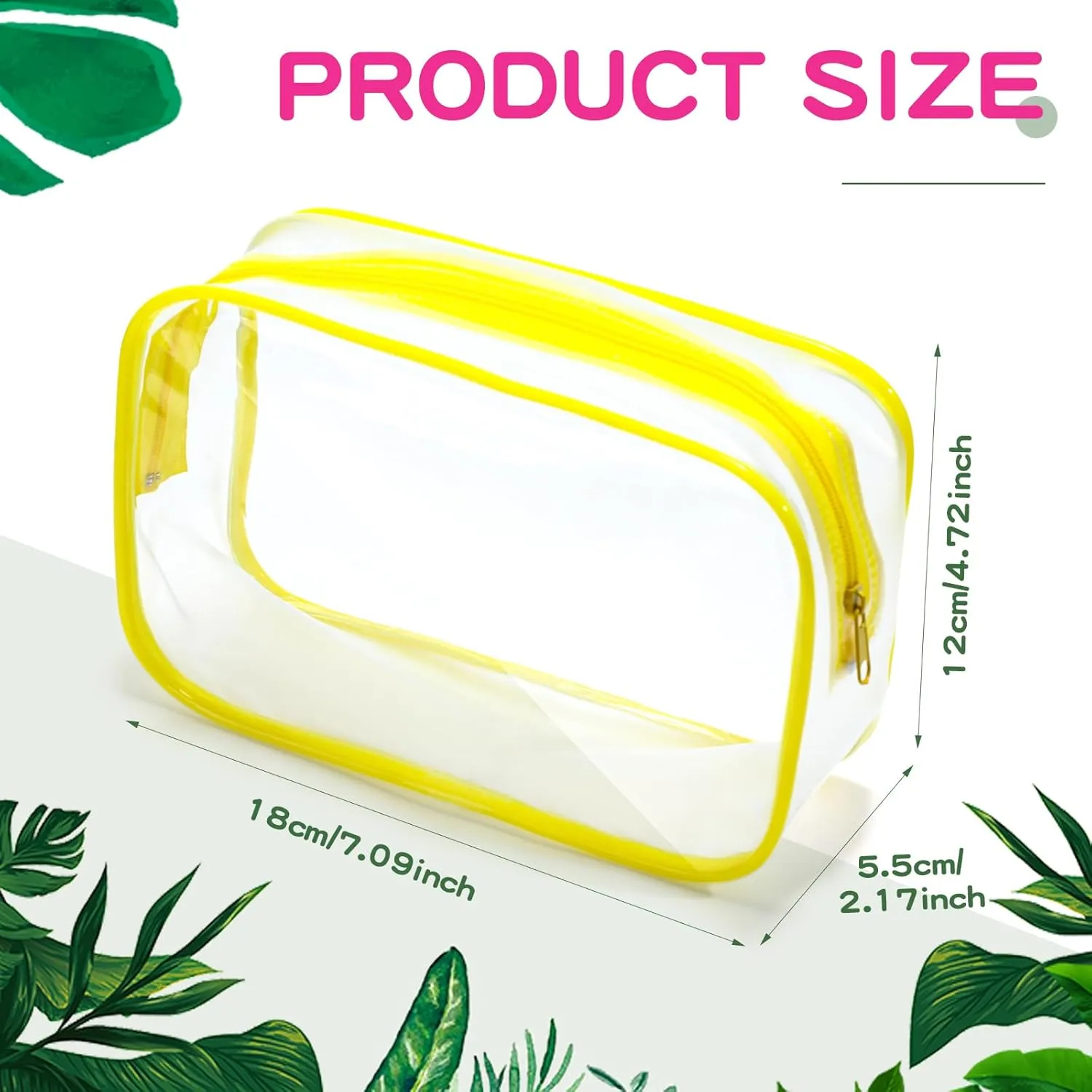 Weewooday 12 Pieces Clear Makeup Bags Cosmetic Storage Bags PVC Zipper Pouches Travel Waterproof Makeup Plastic Case for Women Organizing Toiletries Traveling Bathroom(Medium,Bright Color)