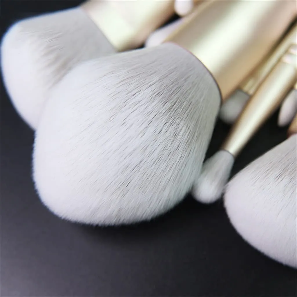 White 12pcs Synthetic Hair Cosmetic Brushes Setfoundation&Blush Powder Face Eye-Cosmetic Tools&pens