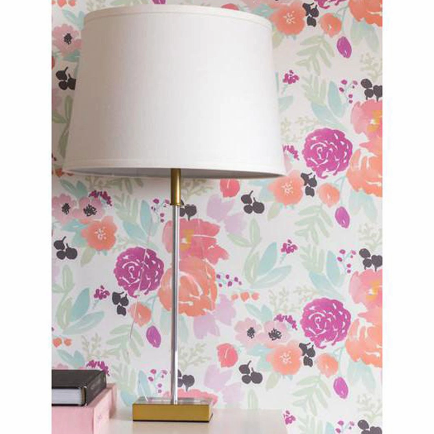 White Friendly Petite Blooms Wallpaper in Pastel Ergonomic