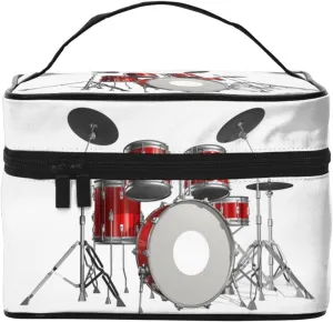 Women Large Makeup Bag Portable Toiletry Bag Rock Jazz Musical Drum Travel Cosmetic Bag Fashion Wash Bags