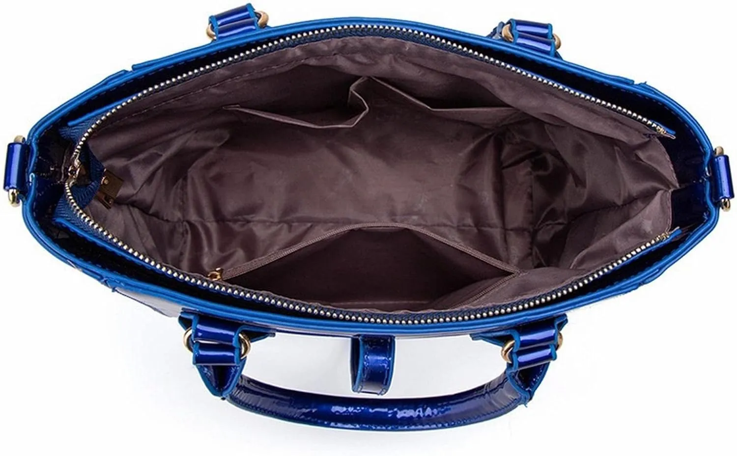 Women's Handbags Ladies Handbags Female Patent Leather Shoulder Messenger Bags Tote Bag New 3pcs Set Women Composite Bags(Blue)