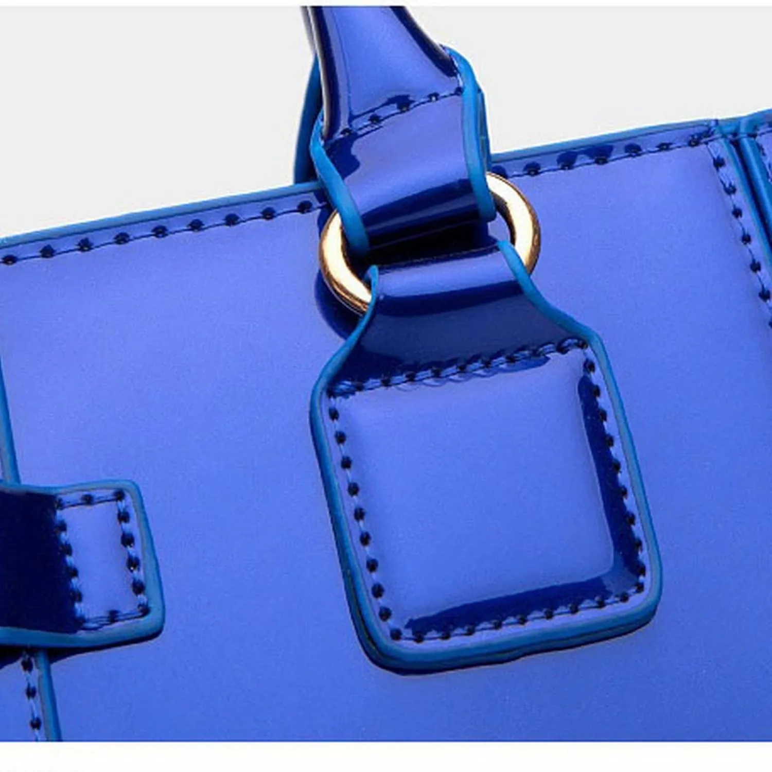 Women's Handbags Ladies Handbags Female Patent Leather Shoulder Messenger Bags Tote Bag New 3pcs Set Women Composite Bags(Blue)