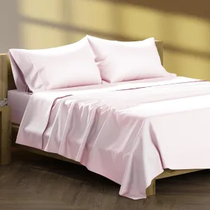 XOOX Linen 100% Cotton Bed Sheets Queen Sheet Set - 500 Thread Count Sheets Queen Size 4 PC Set (Blush), Soft, Cooling, Hotel-Quality 16" Deep Pocket Sateen Cotton Bedsheet for Hot Sleepers