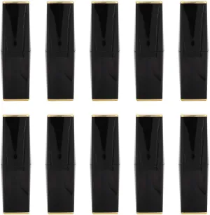 Yosoo DIY Empty Lipstick Tubes, Refillable Lip Balm Bottles Tube with Lid Bright Black Magnetic Clasp Tube for Homemade Lipsticks(#2)