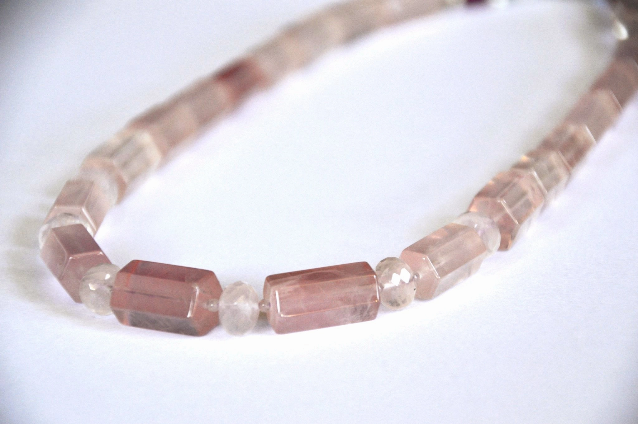 You Make me Blush Rose Quartz Necklace