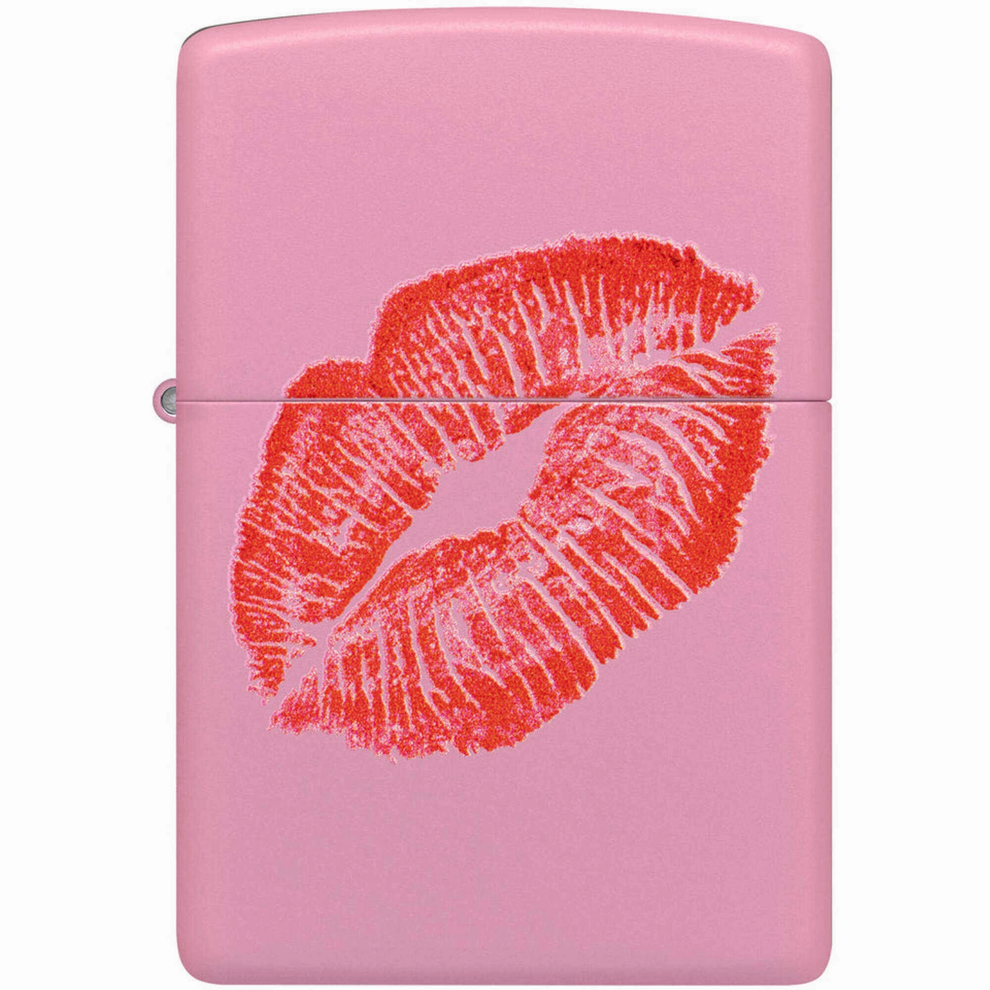 Zippo Windproof Pocket Lighter Smooches Design Matte Pink Metal 46470